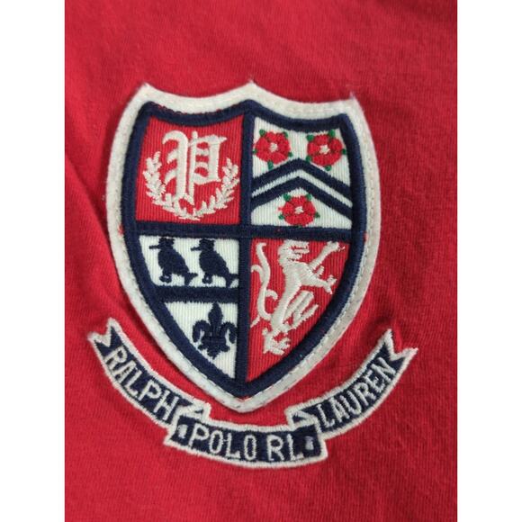 Polo Ralph Lauren Boys/Teens L (14‑16) Crest Logo T‑Shirt Red Navy Sleeve - Picture 8 of 15